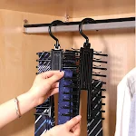 Large Capacity Hook Tie Storage Clip Multi-Layer Scarf Belt Hanger. Organize ties, scarves, belts and more with this spa — photo 3