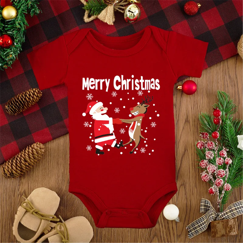 Macacão Bebê Rena Vermelha Feliz Natal Roupa infantil festiva para bebês. Conforto e alegria para as celebrações. — foto 19