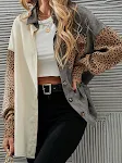 Pulôver de veludo cotelê com bloco de cores cinza e patch de leopardo. Conforto e estilo em uma peça única, perfeito para looks casuais e modernos. — foto 11