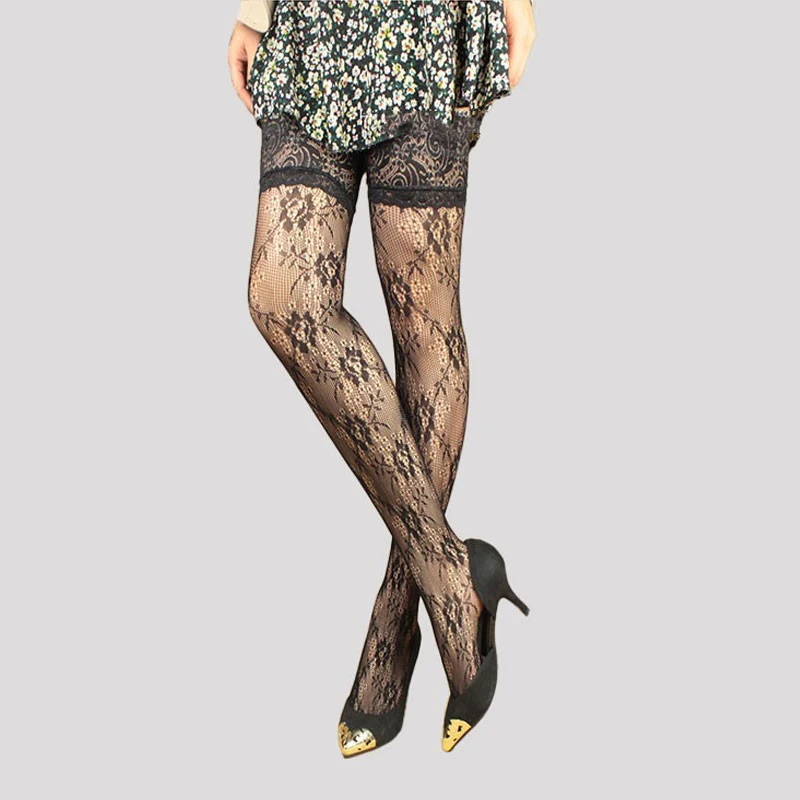 Title 3, Womens Temperament Lace Knee-high Jacquard Sto...