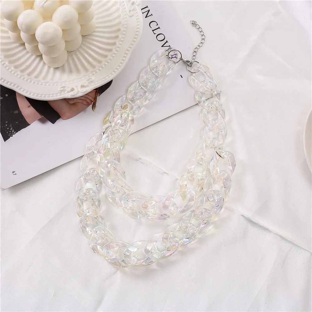 Colar Duplo Camadas Cor AB Simples. Joia elegante para mulheres. Acessório versátil, perfeito para realçar qualquer look, ideal para uso diário e ocasiões especiais. — foto 6