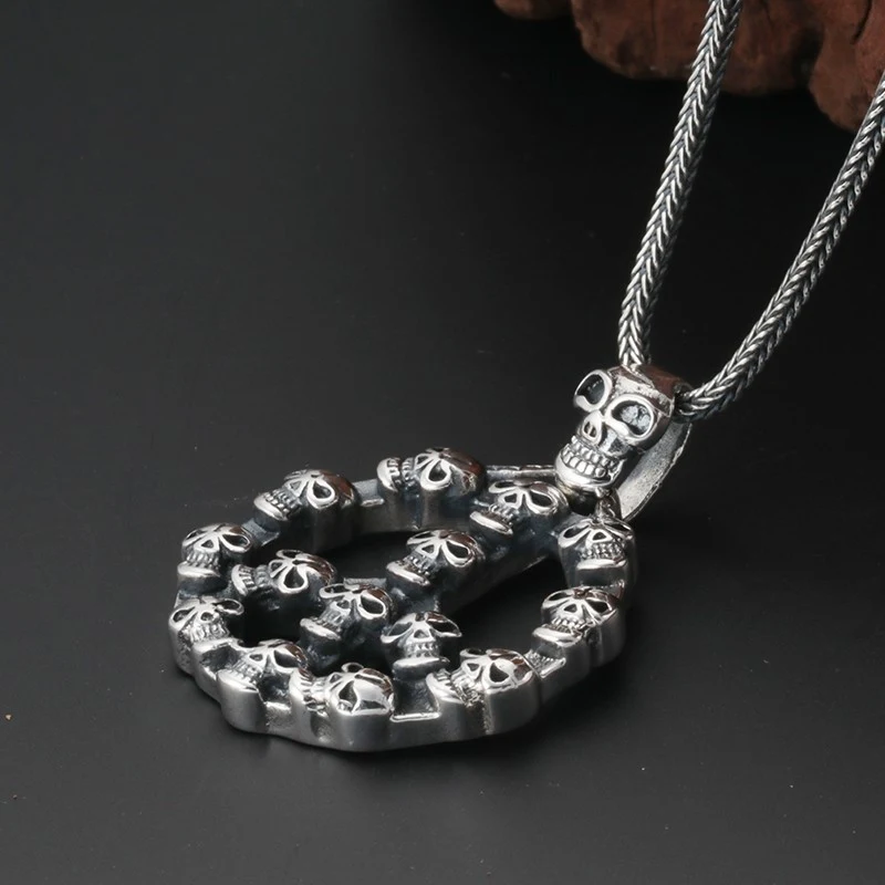Colar criativo masculino de prata esterlina, prata tailandesa popular, design único e elegante, perfeito para homens que buscam estilo e sofisticação. — foto 7