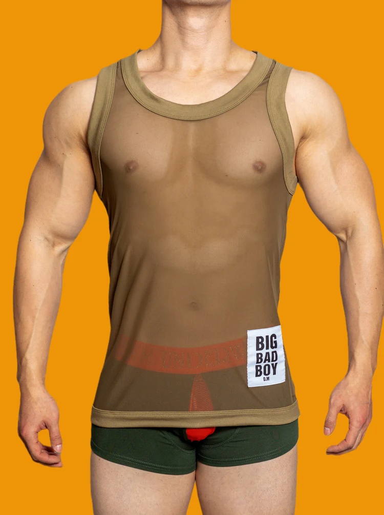 Title 11, Mens Vest Mesh Sexy See-through Breathable Sle...