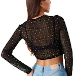 Top Vestito Trasparente in Rete Ins per un Look Elegante e Sensuale. Perfetto per serate speciali o eventi. Scegli l'eleganza! — foto 4