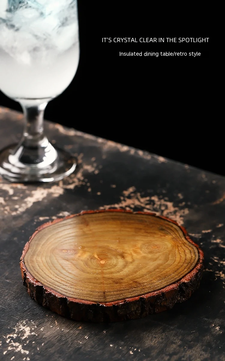 Circular natural wooden dining table thermal insulation mat, anti-skid, protects your table from heat, adds a natural to — photo 3
