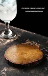 Circular natural wooden dining table thermal insulation mat, anti-skid, protects your table from heat, adds a natural to — photo 3