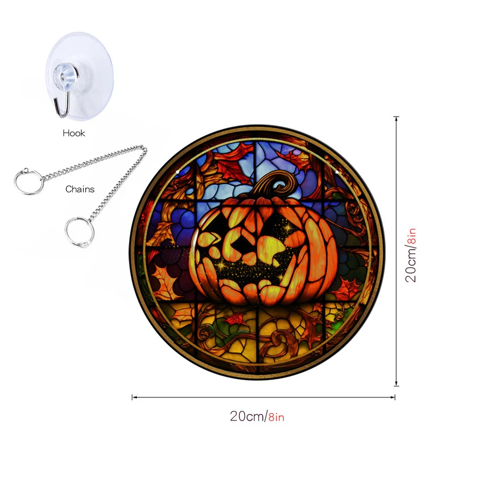 Decorações de Acrílico Penduradas de Halloween Abóbora Morcego Fantasma, Enfeites Festivos, Fáceis de Pendurar, Duráveis e Divertidas — foto 9