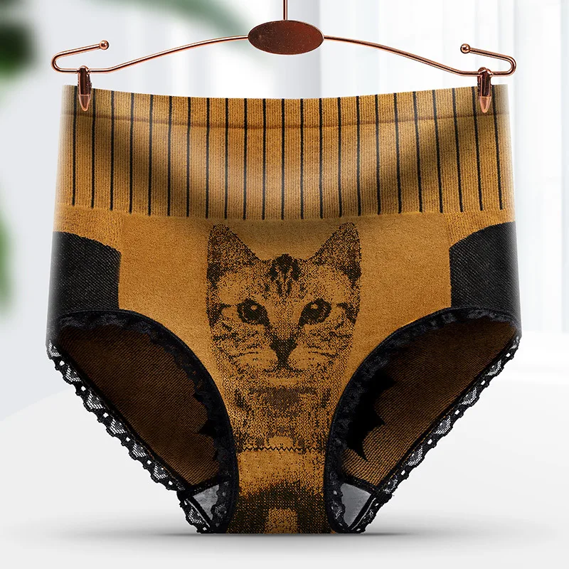 Naadloze dames broek met hoge taille en kattenprint, comfortabel en flatterend, ideaal voor dagelijks gebruik en een modieuze look. — foto 16