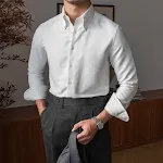 Thick Warm Gentleman's Large Pointed Collar Retro Shirt - Ultimate Comfort and Classic Style for the Discerning Man — photo 3