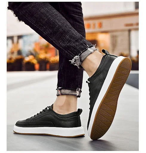 Title 10, Mens Casual Simple Leather Sneakers. Comfortab...