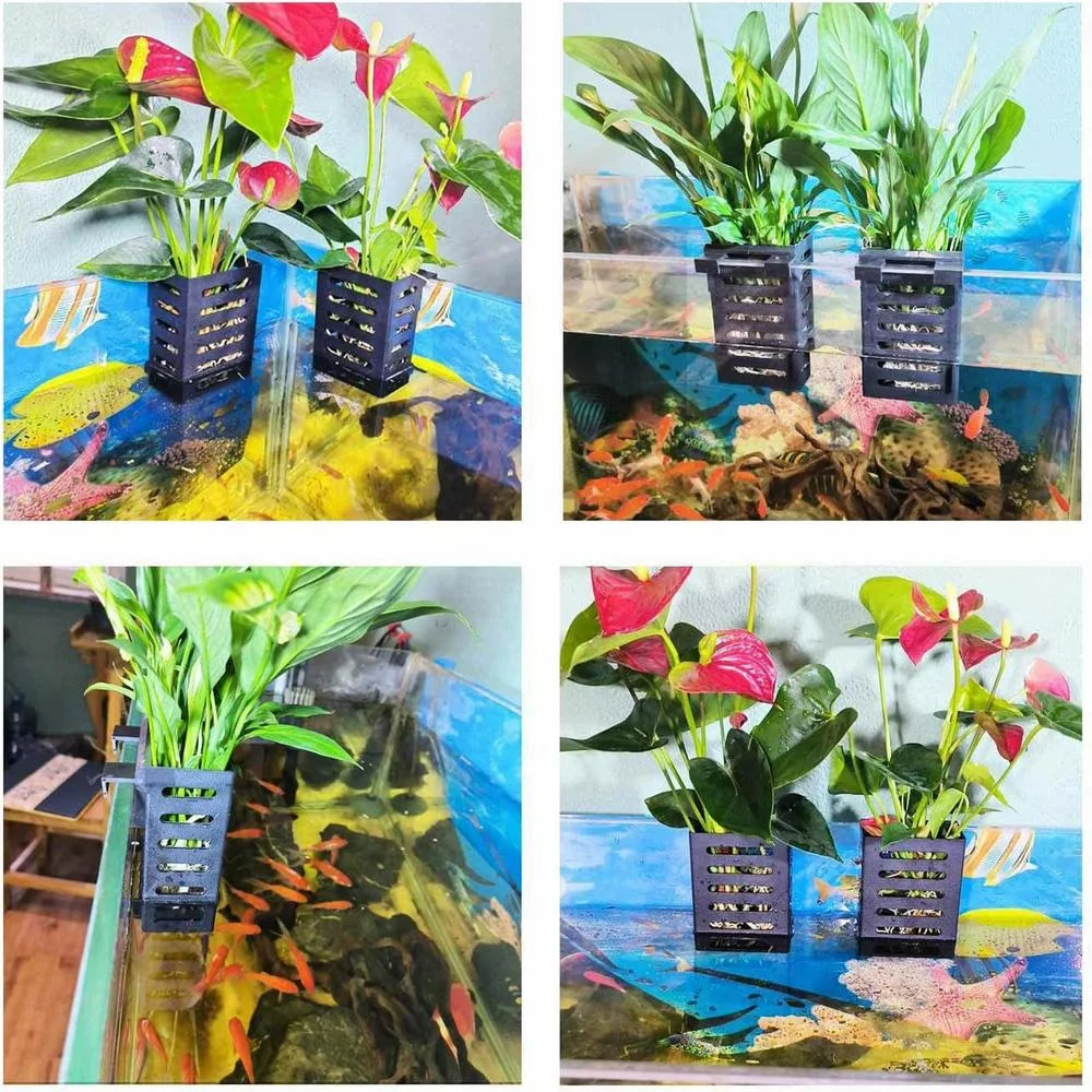 Title 4, Aquarium Holder Tank Pot Aquatic Hanging Cups P...