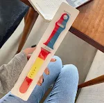 Red with blue and yellow