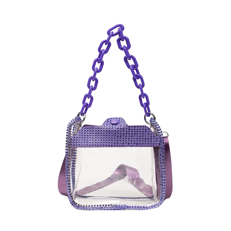 Title 6, Transparent Chain Womens Portable PVC Shoulder...