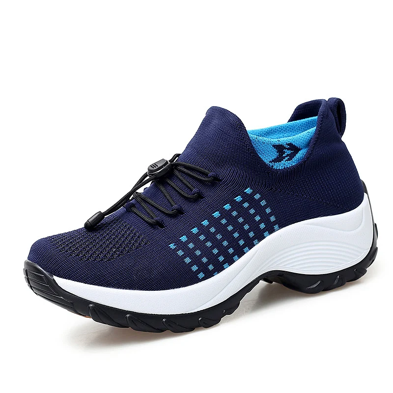 Large Size Women's Athletic Shoes High Elastic Fly Woven Breathable Sock Shoes Comfortable Running and Sports Footwear L — photo 16