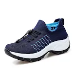 Large Size Women's Athletic Shoes High Elastic Fly Woven Breathable Sock Shoes Comfortable Running and Sports Footwear L — photo 16