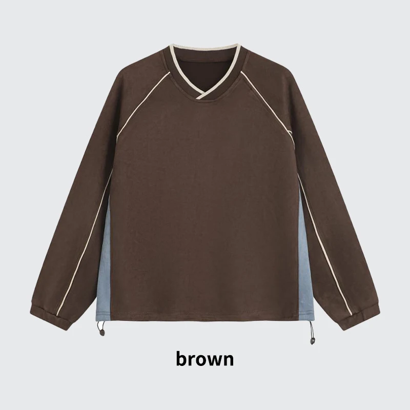 Camiseta de manga longa com barra encolhida e cordão, oferecendo conforto e estilo para diversas ocasiões. — foto 1