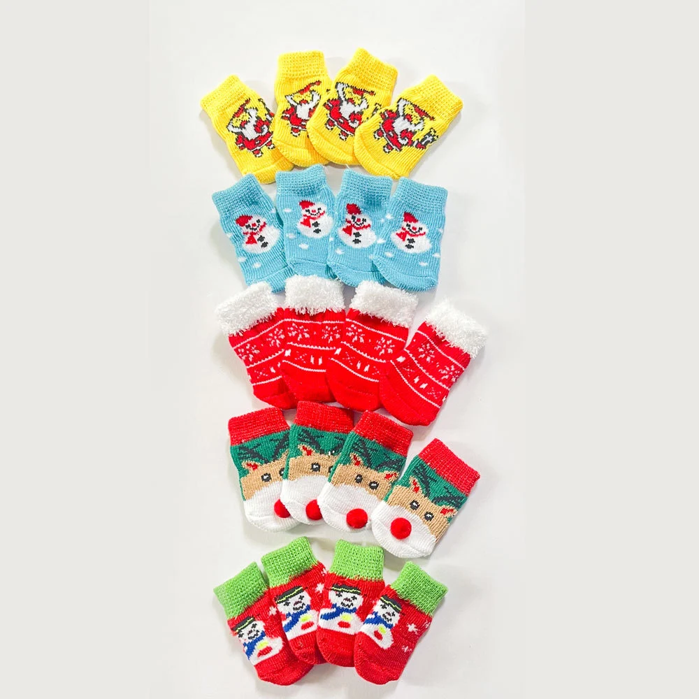 Christmas Pet Dog Socks Santa Claus Elk. Protect your dog's paws and add festive cheer with these adorable holiday socks — photo 1