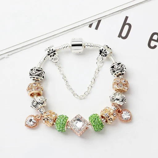 Title 3, Pulseira DIY Bright Love com contas de diamante...