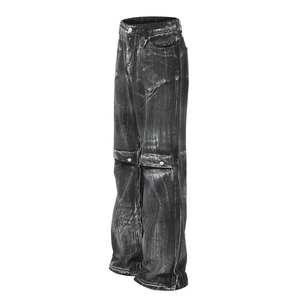 Men's fashion personality painting splash-ink jeans. Stylish and unique jeans for a bold look. Perfect for adding person — photo 9
