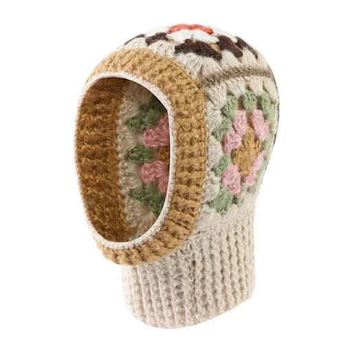 Title 4, Winter Korean Style Handmade Crochet Contrast C...