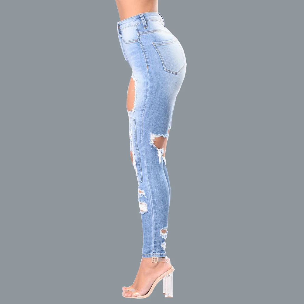 Title 12, Zerrissene Jeans für Damen mit Explosionen, tre...