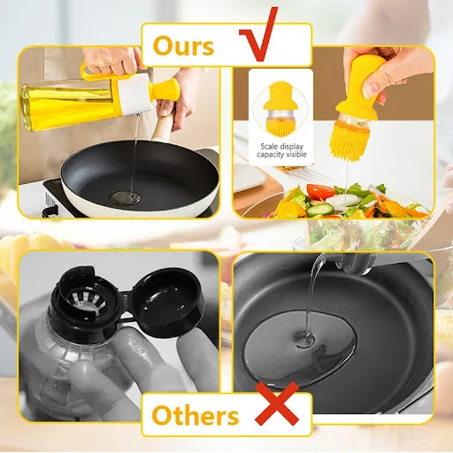 Title 5, 2 in 1 Oil Dispenser with Silicone Brush BBQ Oi...