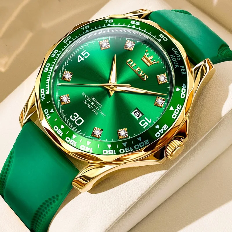 Relógio Submariner Verde Quartzo Luminoso Masculino Desfrute de um relógio resistente e elegante, com mostrador luminoso, perfeito para uso diário e aventuras. — foto 9
