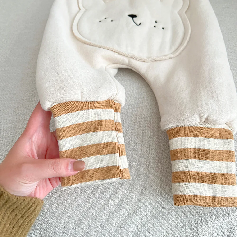 Calças de Fleece Acolchoado Cintura Alta Proteção Barriga Calças Quentes Roupa Externa Conforto e Aquecimento para Inverno — foto 4
