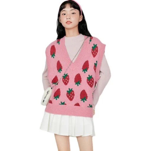 Title 6, Womens Loose Sweater Vest Spring New V-neck Sw...