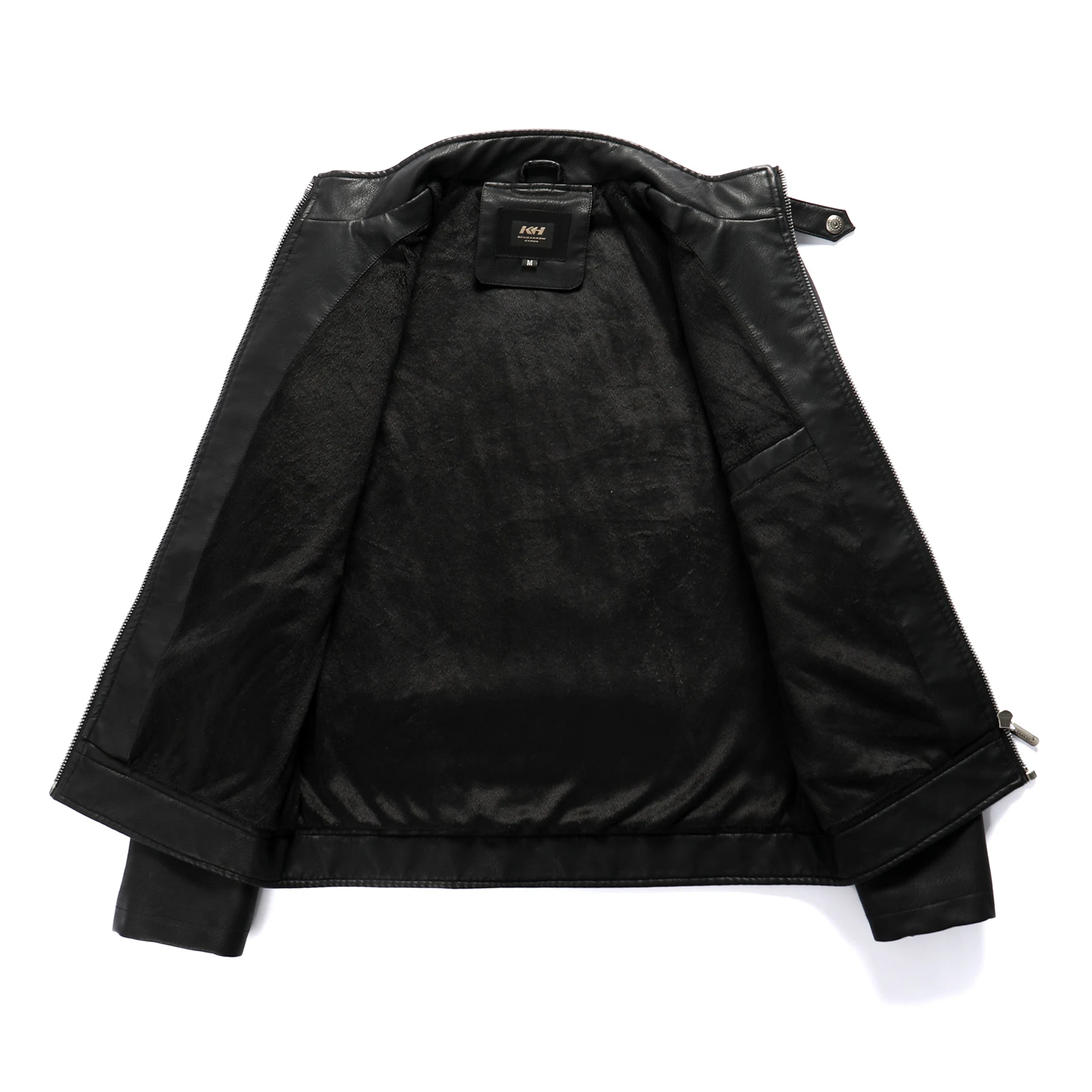 Men's PU leather and velvet patch coat. Combining style and warmth for the modern man. A sophisticated coat perfect for — photo 1