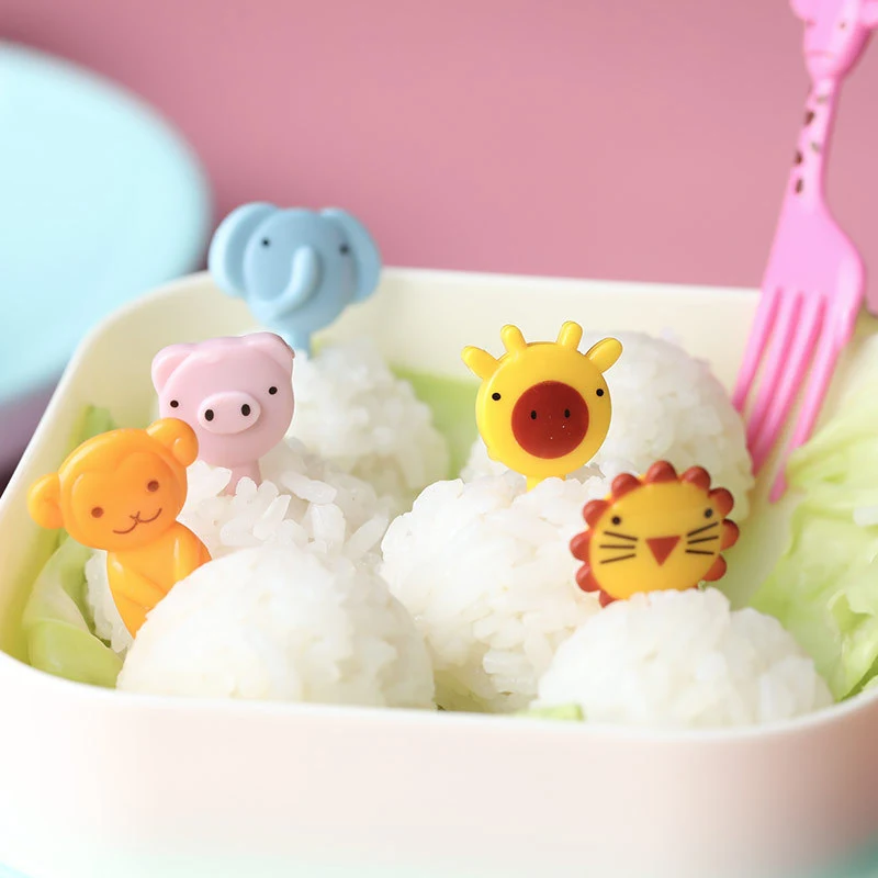 Title 1, Cute animal cartoon plastic fruit forks for kid...