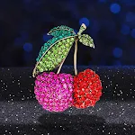 Broche de cereja feminino fashion e versátil. Acessório elegante que combina com tudo, adicionando um toque charmoso e sofisticado ao seu look. — foto 3