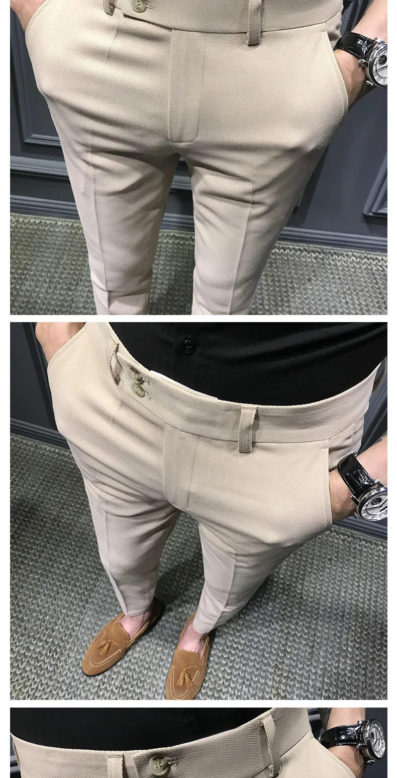 Title 7, Mens Slim Fit Versatile Casual Cropped Pants –...