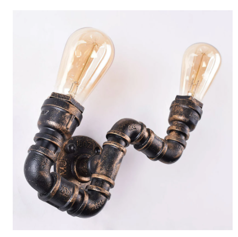 Title 3, Creative Water Pipe Wall Lamp for Bedroom, Retr...