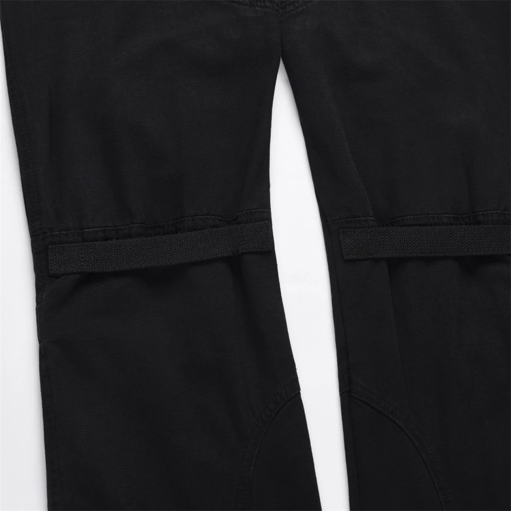 Straight jeans with patchwork design, offering comfort and unique style. Perfect fit, durable and fashionable, ideal for — photo 4