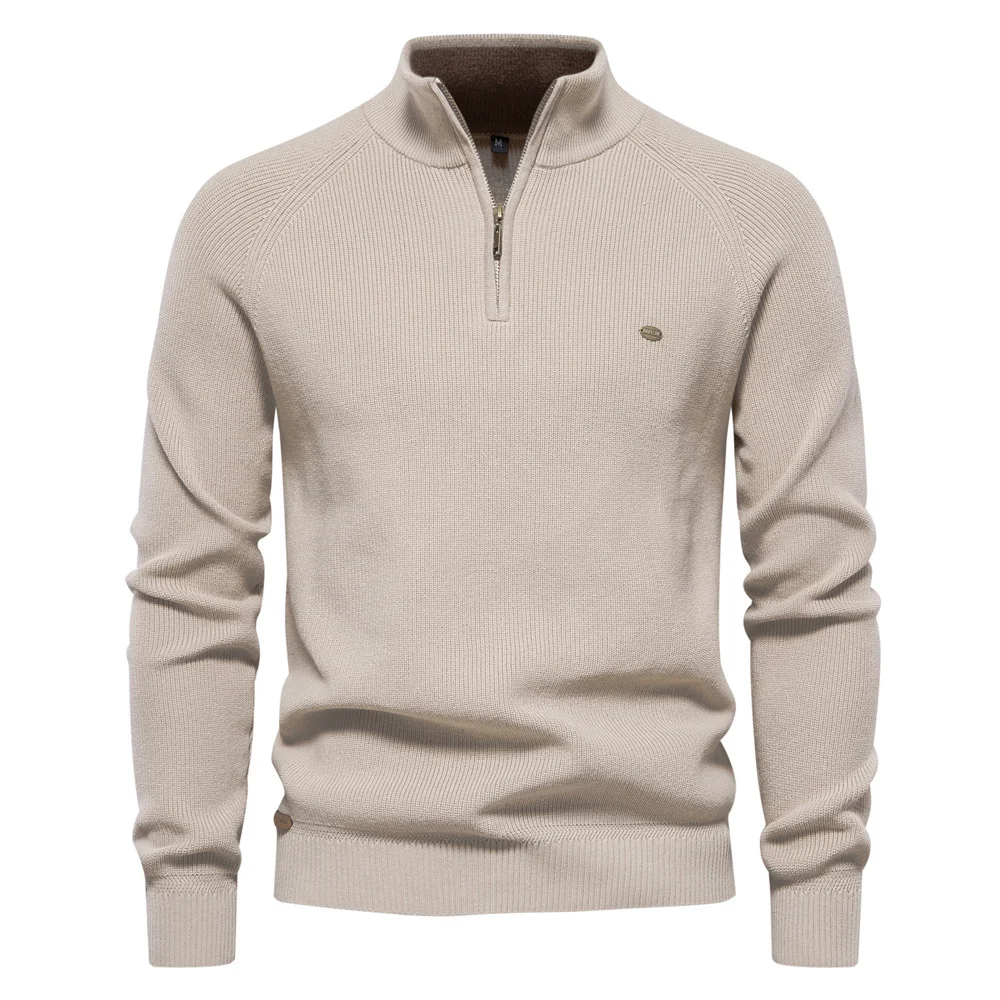 Men's fashionable simple half turtleneck solid color top. A versatile and stylish choice for effortless everyday wear, o — photo 1