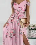 Spaghetti Strap Floral Print Split Dress — photo 11