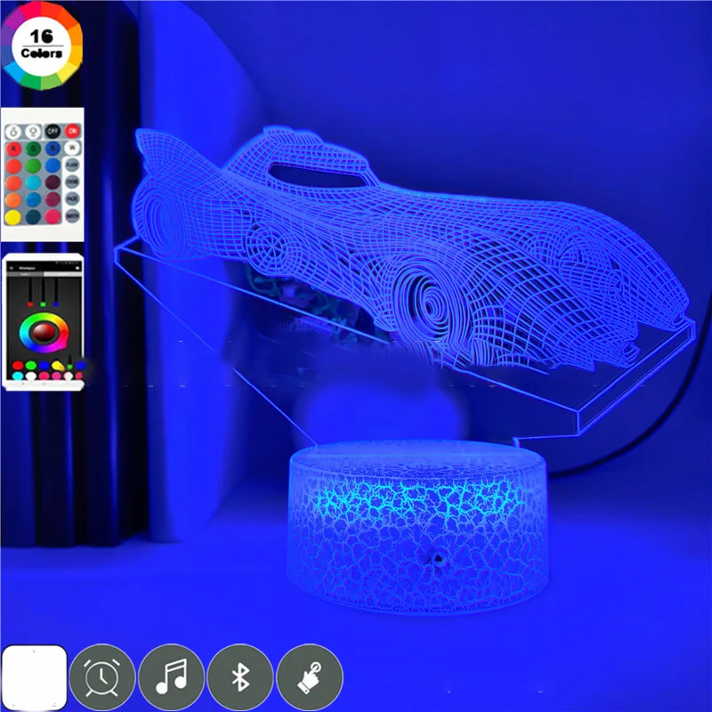 Title 6, Little Bat Chariot 3D night light USB smart ala...