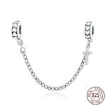 Pulseira S925 DIY de prata esterlina com corrente de segurança cruz simples, moda feminina, bracelete de prata elegante e seguro. — foto 5