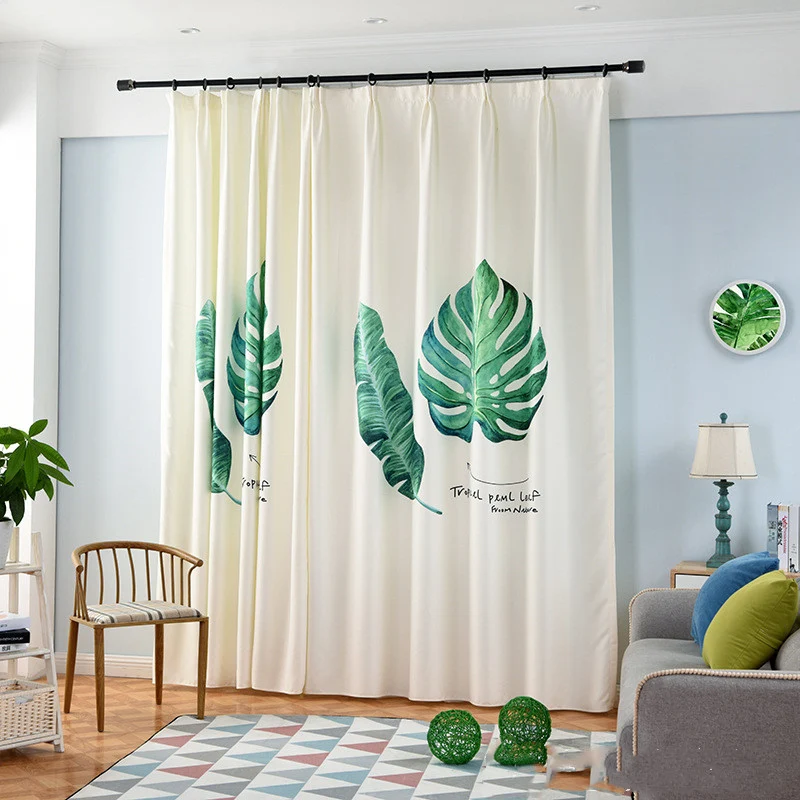 Title 8, Banana leaf digital printing curtains for a nat...