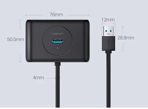 Title 7, USB Extender 3.0 set with 4 ports, cable separa...
