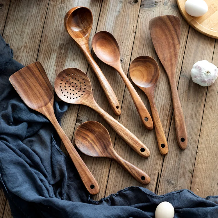 Title 4, Teak Wood Non Stick Cookware and Kitchen Utensi...