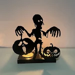 Luminária de abóbora Wansheng Suporte de vela de caveira Adicione um toque festivo e assustador à sua decoração. Ideal para Halloween e eventos especiais. — foto 5