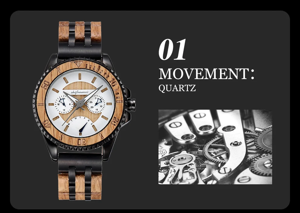 Reloj Deportivo para Hombre con Aspecto de Madera y Traje, Sensación Mecánica, Ideal para Deportes y Elegancia — foto 1