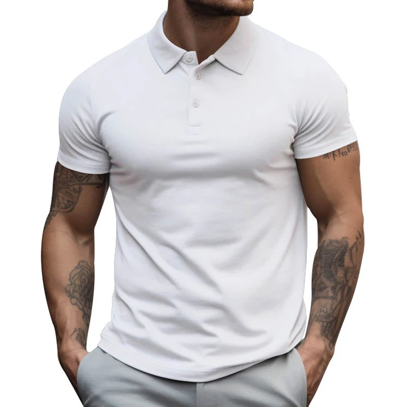 Men's Oversized Collar Solid Color T-shirt, offering comfort and a modern style, perfect for casual wear and easy to com — photo 3