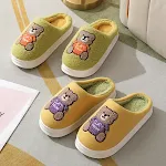 Autumn And Winter New Cartoon Woolen Bear Cotton Slippers Women. Cozy and warm home slippers for ultimate comfort and re — photo 8