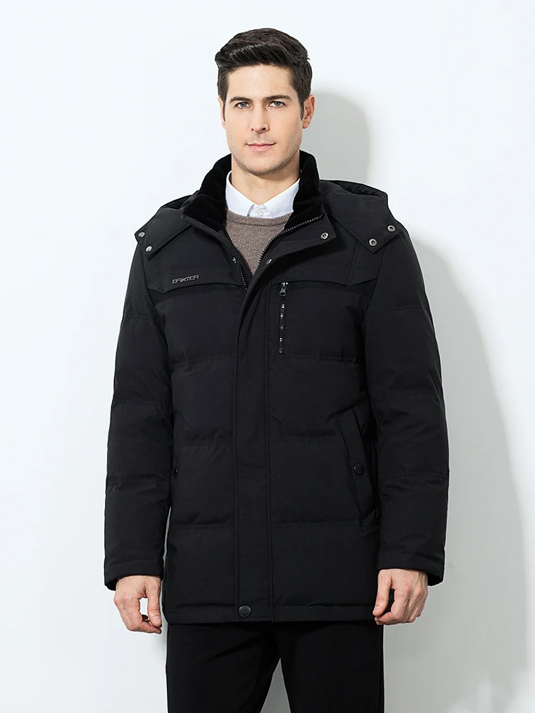 Winter down jacket for middle-aged and elderly men Warm and comfortable quilted coat with hood, providing excellent cold — photo 6