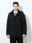 Winter down jacket for middle-aged and elderly men Warm and comfortable quilted coat with hood, providing excellent cold — photo 6