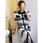 Fashion Color Contrast Versatile Knitted Top Skirt Two-piece Set — photo 1
