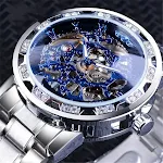 Silver shell blue plate
